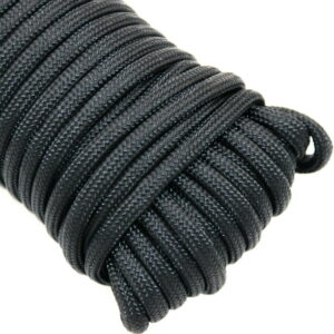 Hyper Powerful 5/32 inch x 50 ft Black 550 Paracord, Weighing 4.9 oz