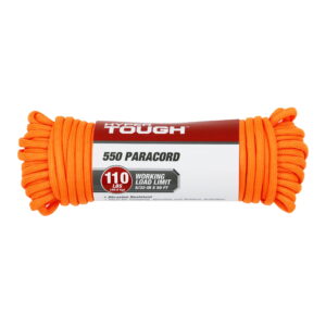 Hyper Powerful 5/32″ Orange 550 Paracord Rope, 50 Toes, 110 lb Energy