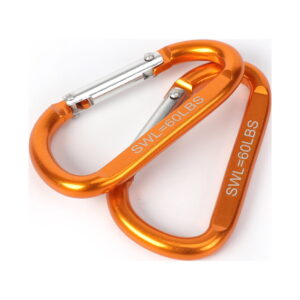 Ozark Path 2-Pack of 6 cm Spring-Loaded D-Formed Aluminum Carabiners, Mannequin 70026