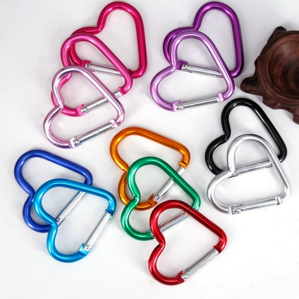 Sturdy Coronary heart-Formed Outside Carabiner Keychain Clip with Aluminum Alloy Rings - Climbing Snap Hook